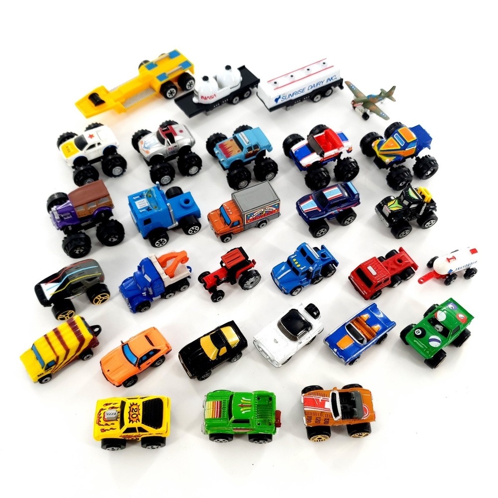 Vintage Micro Machines Vehicles Lot of 29 Pieces Cars, Trucks, Trailers